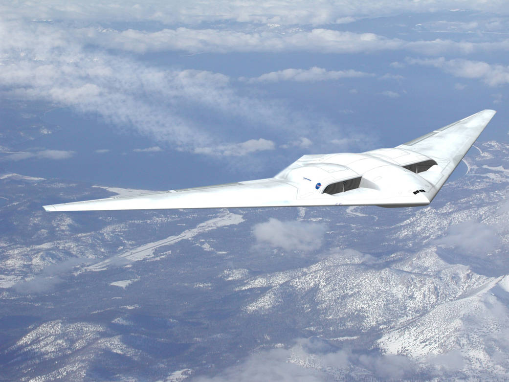 Northrop Grumman's concept is based on the extremely aerodynamic "flying wing" design. 