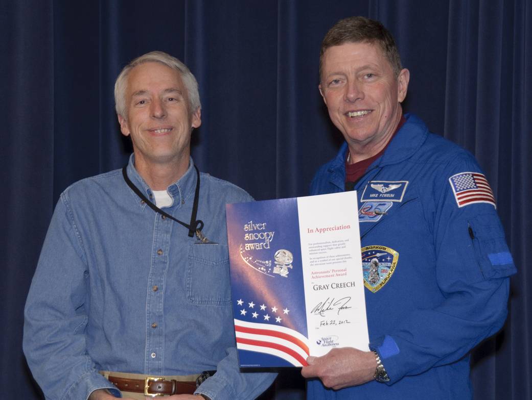 Silver Snoopy Award to Gray Creech