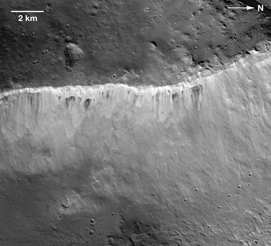 Bright and Dark at West Rim of Marcia Crater