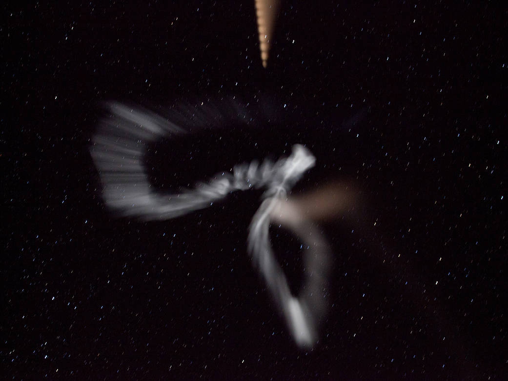 milky, white clouds at the edge of space