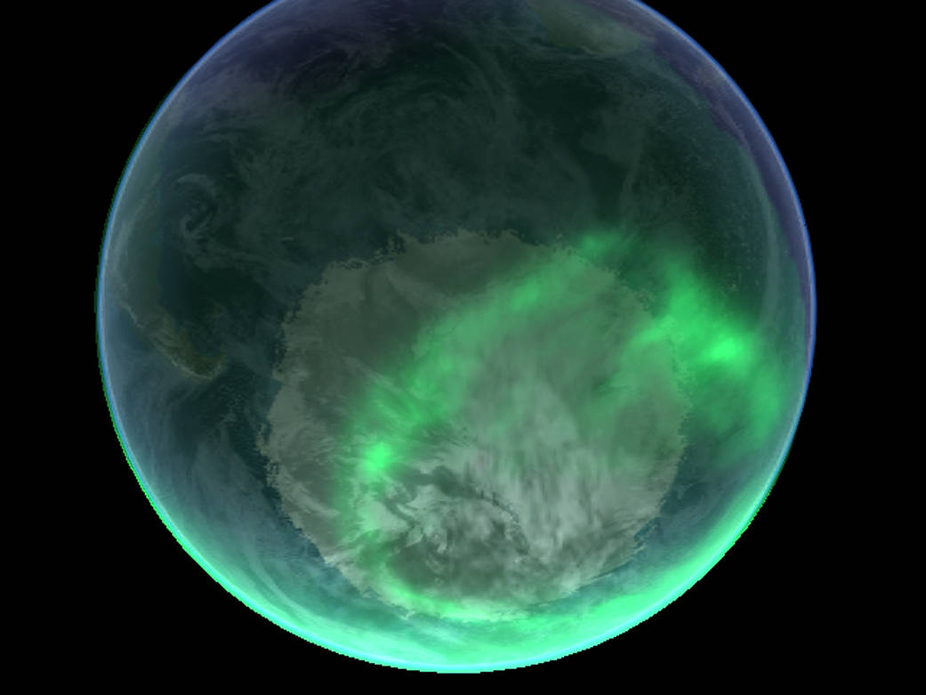 Aurora over the south pole as seen by NASA's IMAGE.