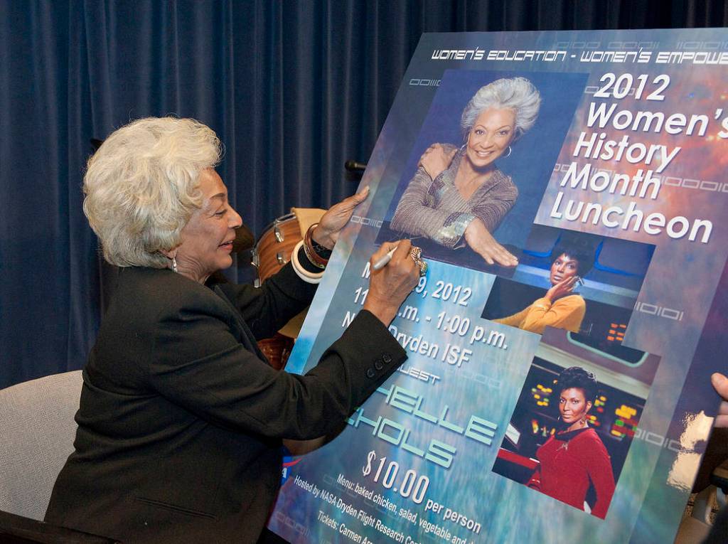 Actress Nichelle Nichols Visits NASA Dryden for Women's History Month
