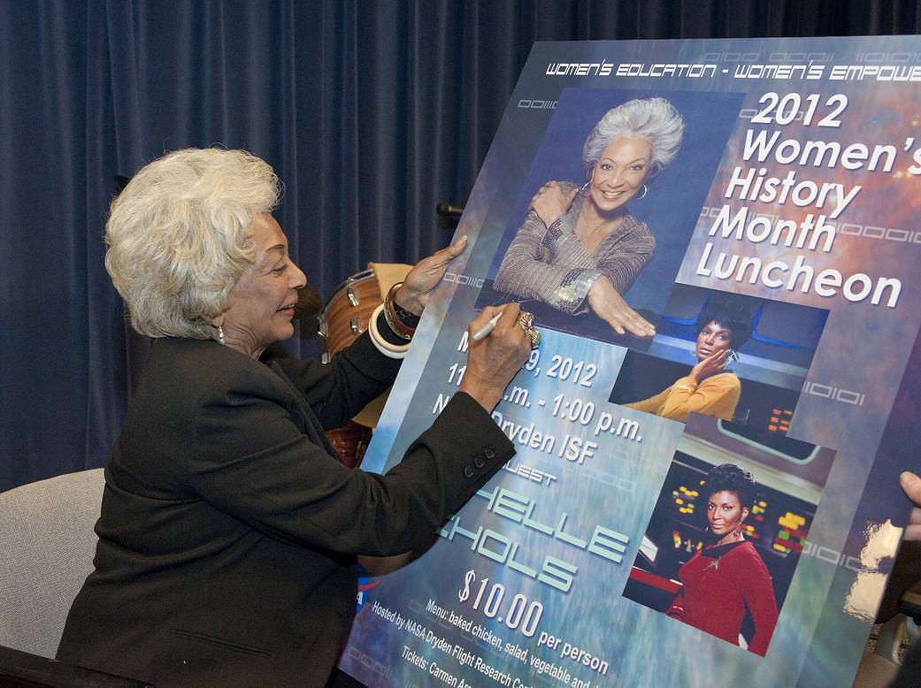 Actress Nichelle Nichols Visits NASA Dryden for Women's History Month