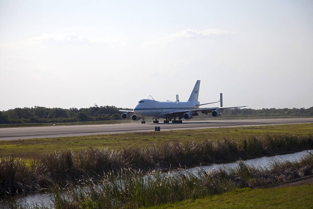 Shuttle Carrier Aircraft Arrives at Kennedy