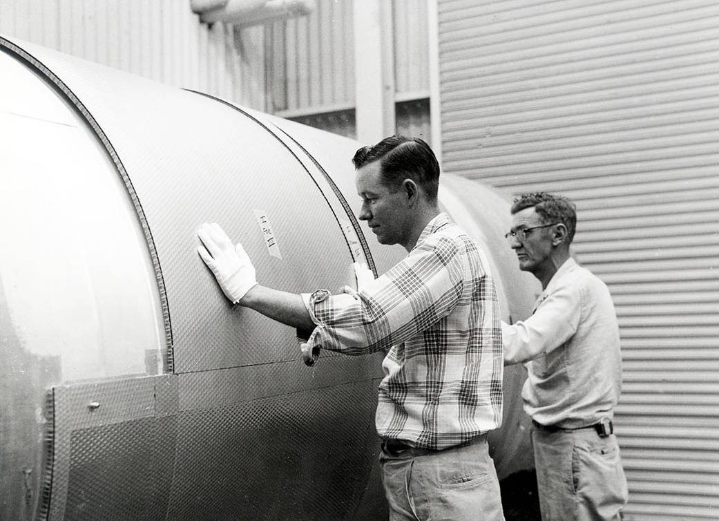 This week in 1966, the second stage Facilities Checkout/Dynamic Test Stage, or the S-II-F/D, arrived at the Marshall Center.