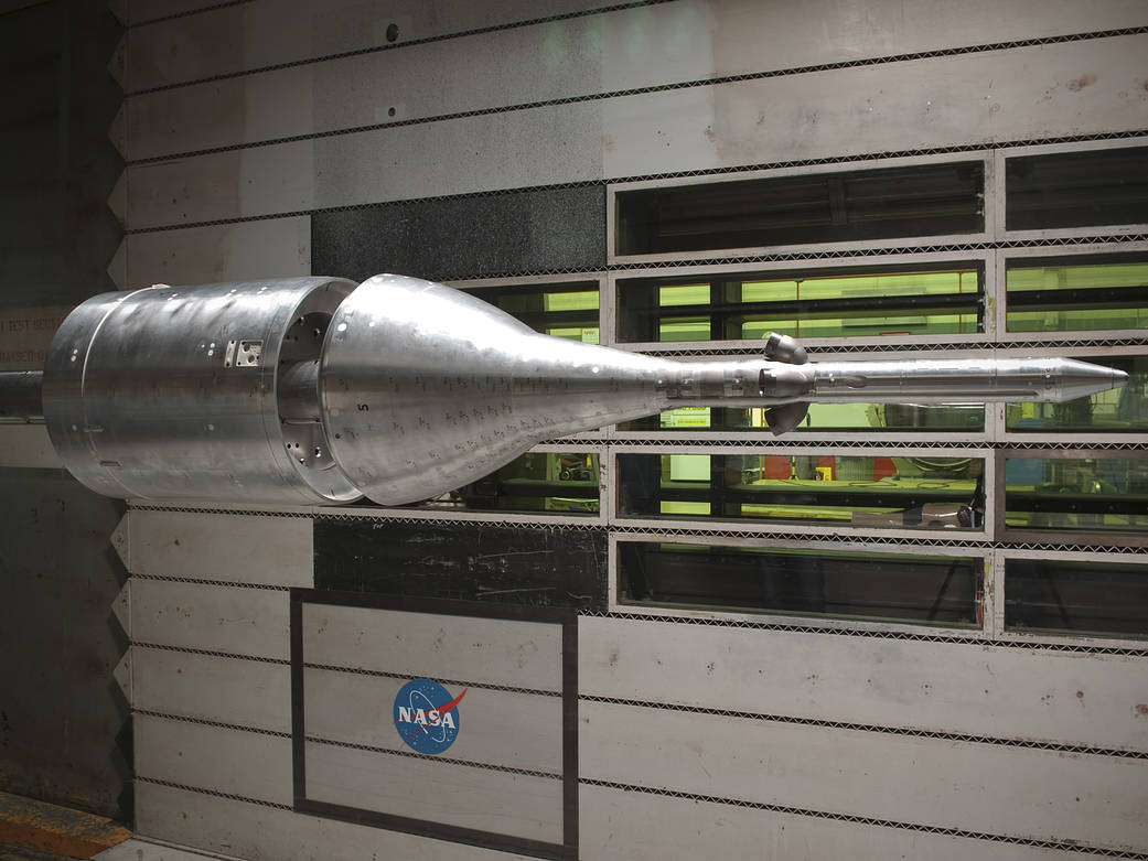 model of Crew Exploration Vehicle in wind tunnel