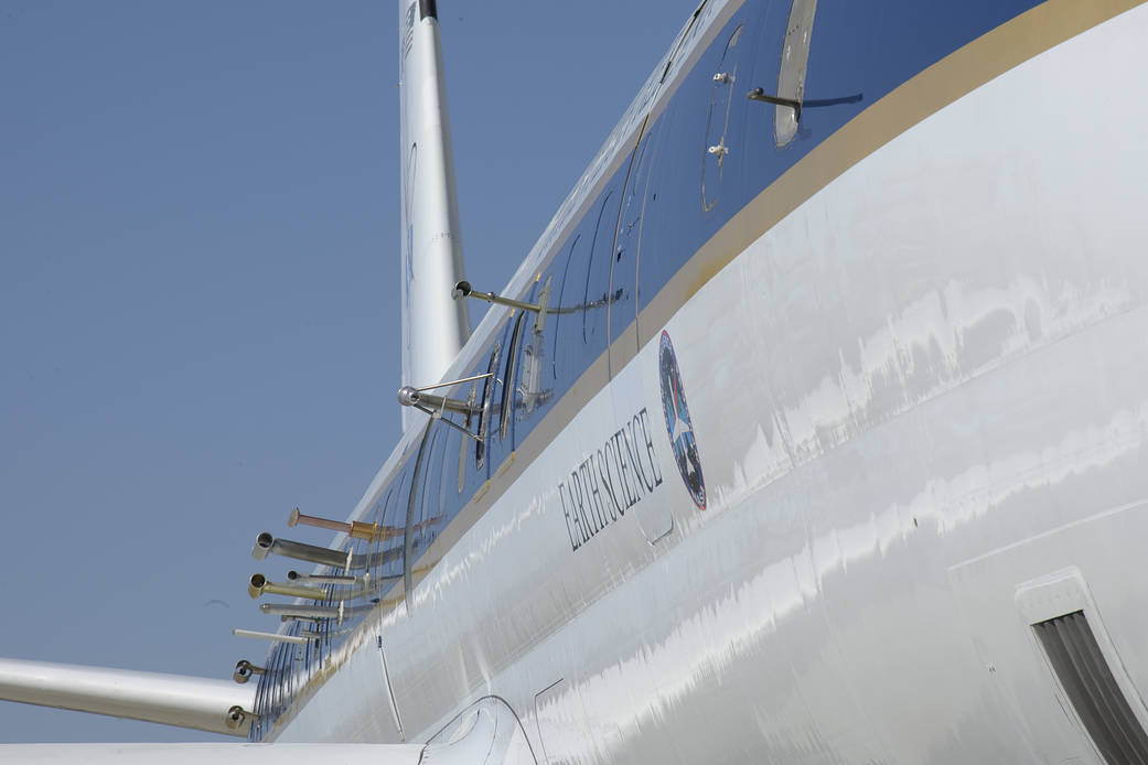 side of airplane with things sticking out