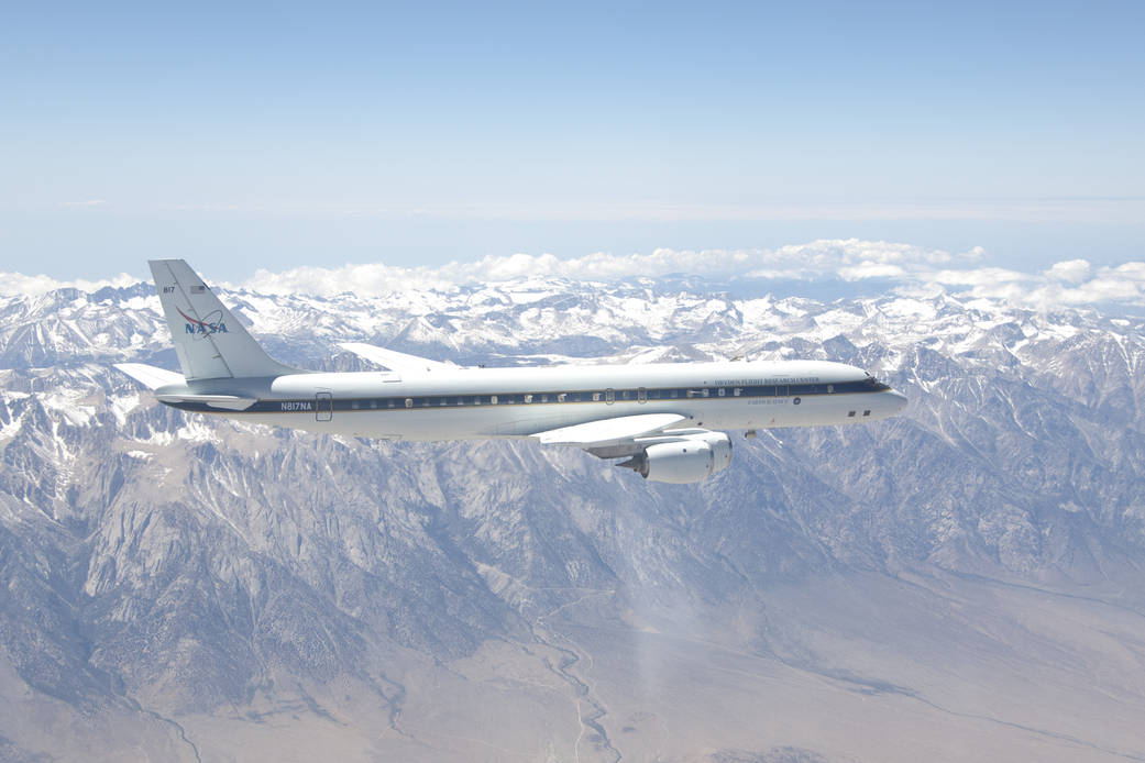 Sierra Nevadas: Backdrop for DC-8 Instrument Checkout Flight
