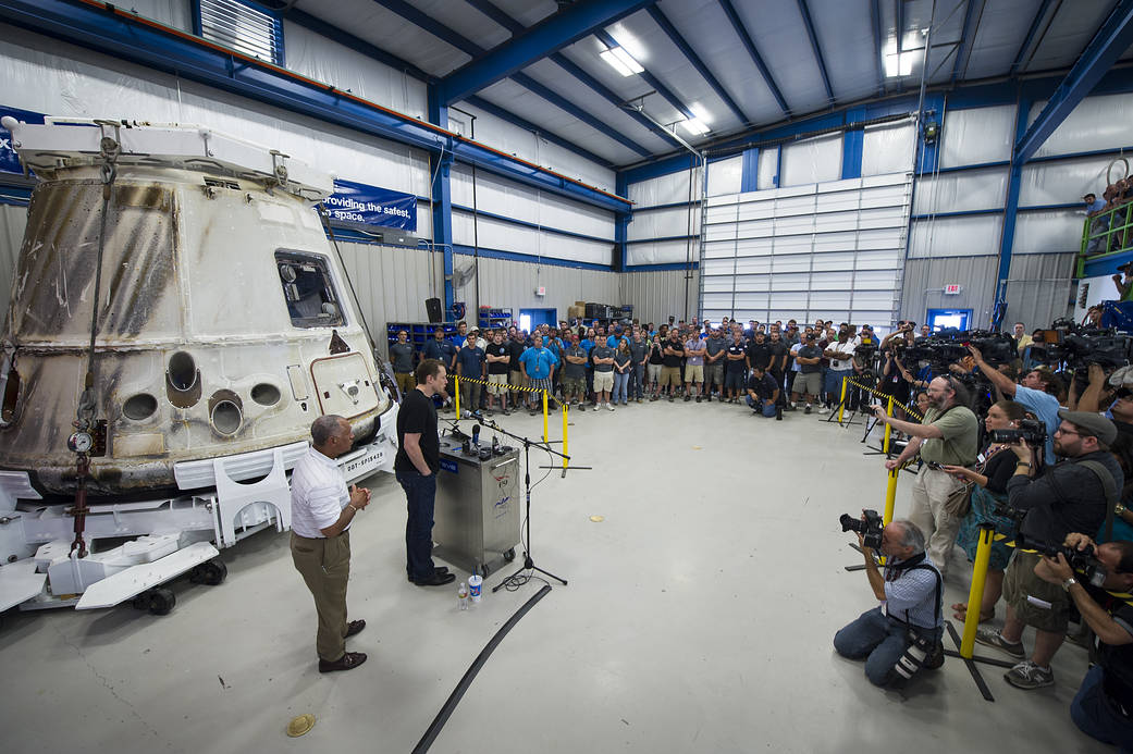 Administrator Bolden and Elon Musk Address the Media