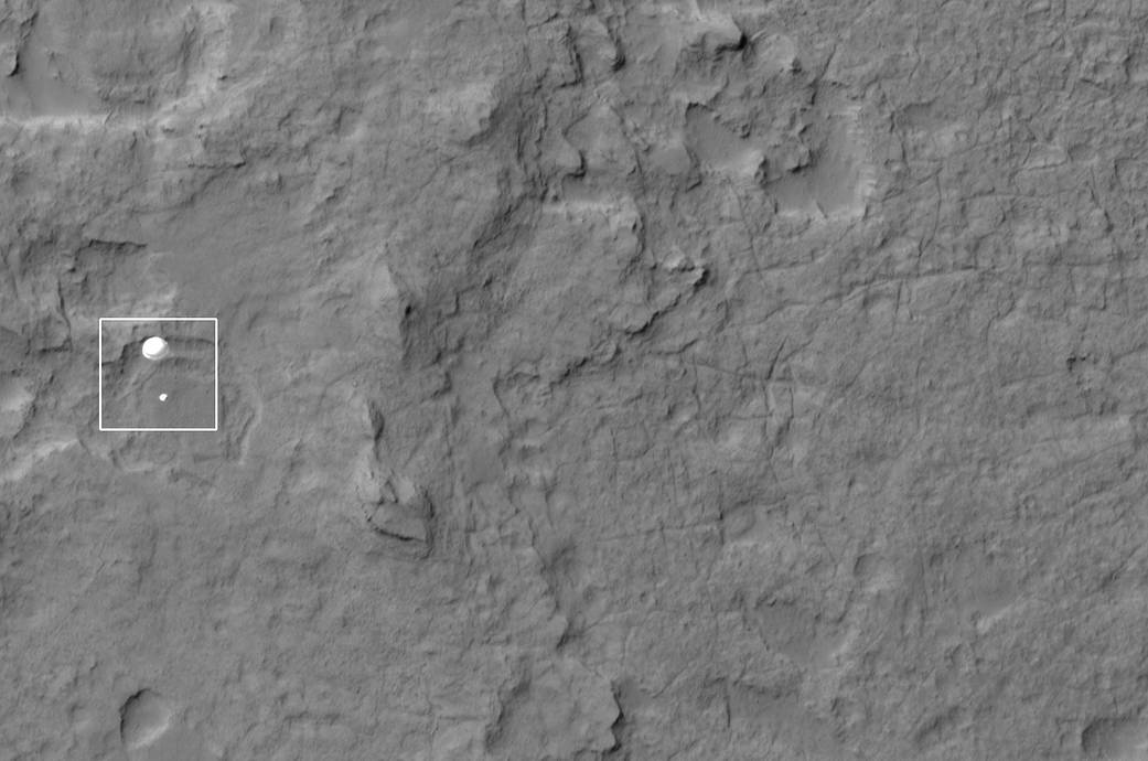 Curiosity Spotted on Parachute by Orbiter