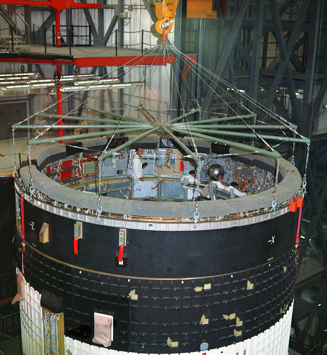 This week in 1967, stacking of the AS-501 stages for the Apollo 4 mission was completed on Feb. 25. 