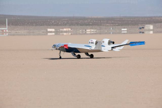 X-48C Rolls to a Stop on Rogers Dry Lake After Flight