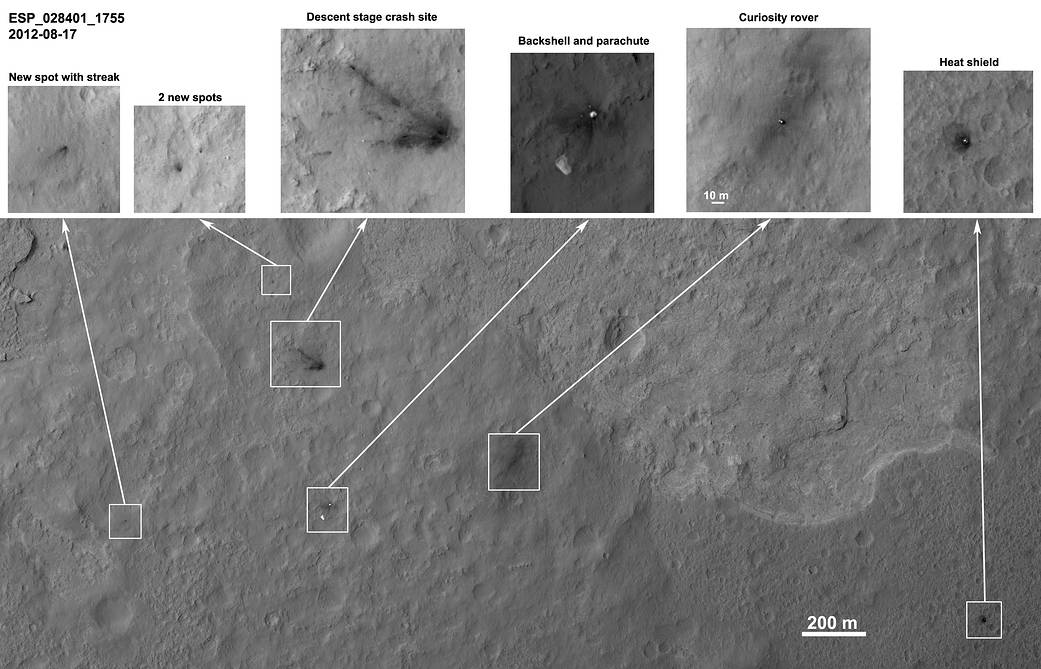 Orbiter View of Curiosity From Nearly Straight Overhead