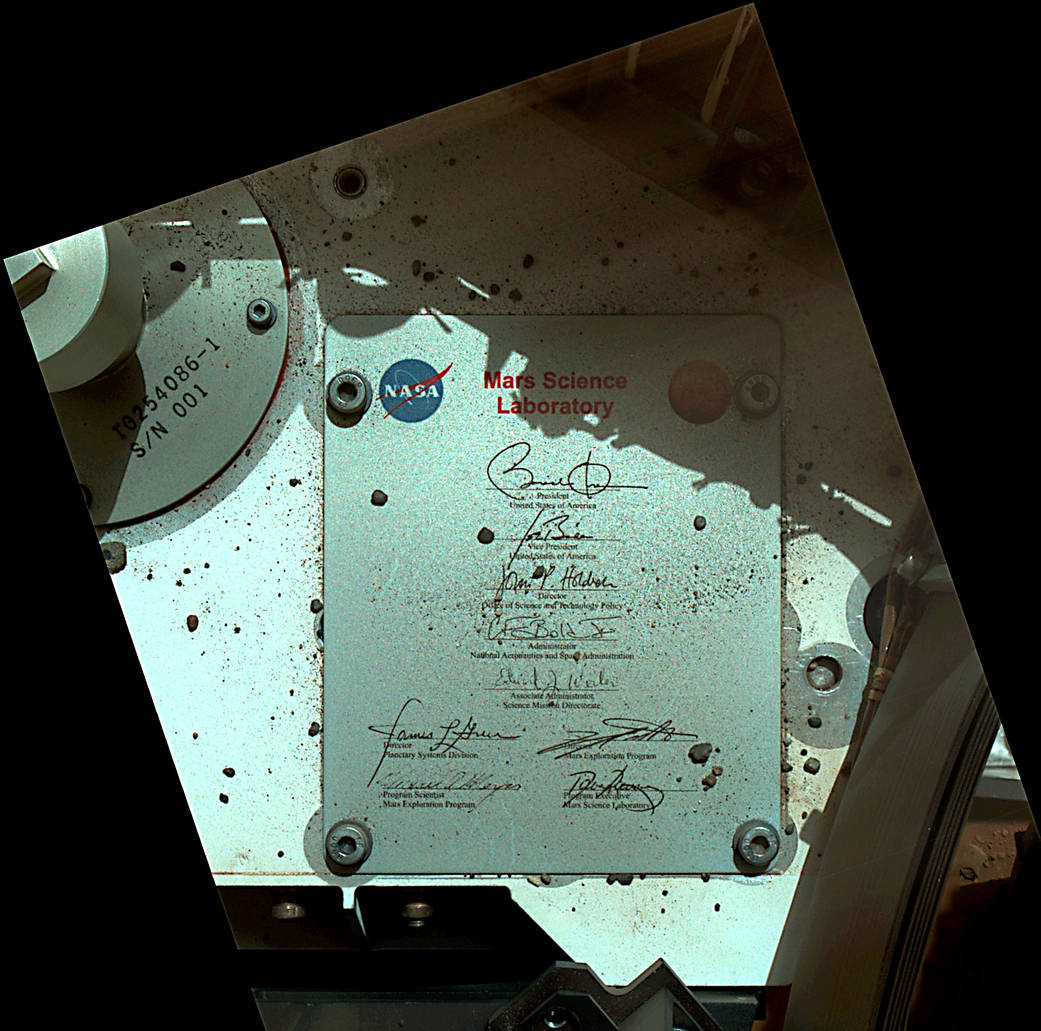 President's Signature On Board Curiosity