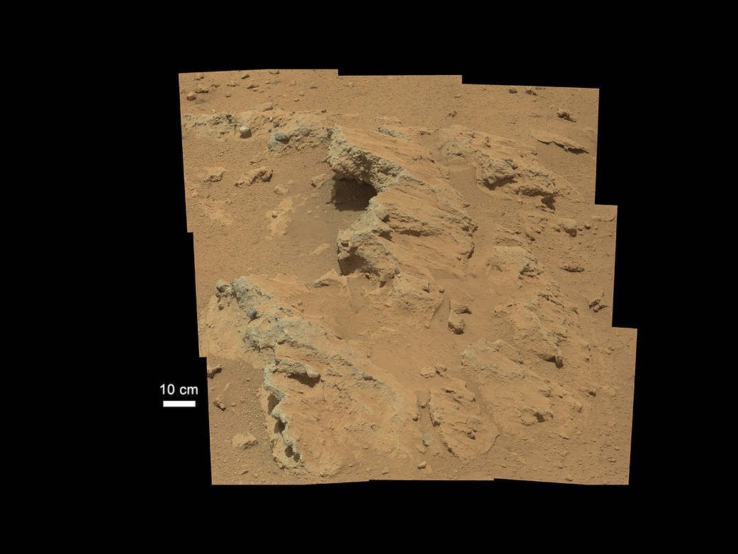 Remnants of Ancient Streambed on Mars