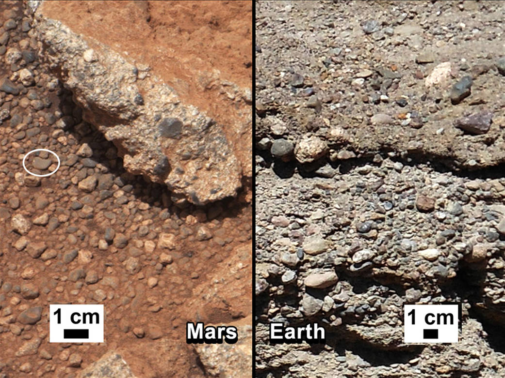 Rock Outcrops on Mars and Earth