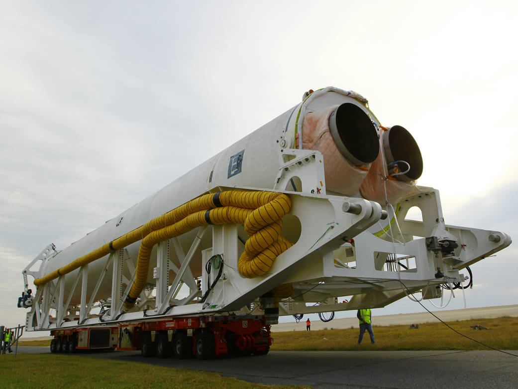 Orbital Sciences' Antares Rocket Rolls Out