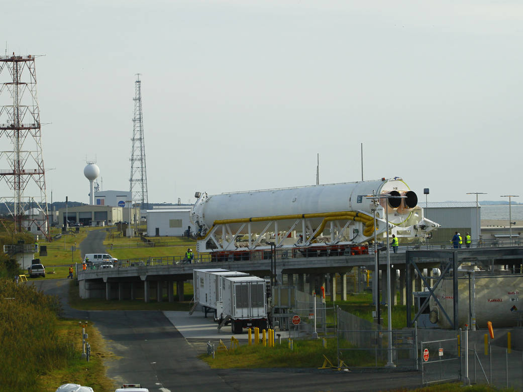 Orbital Sciences' Antares Rocket Rolls Out