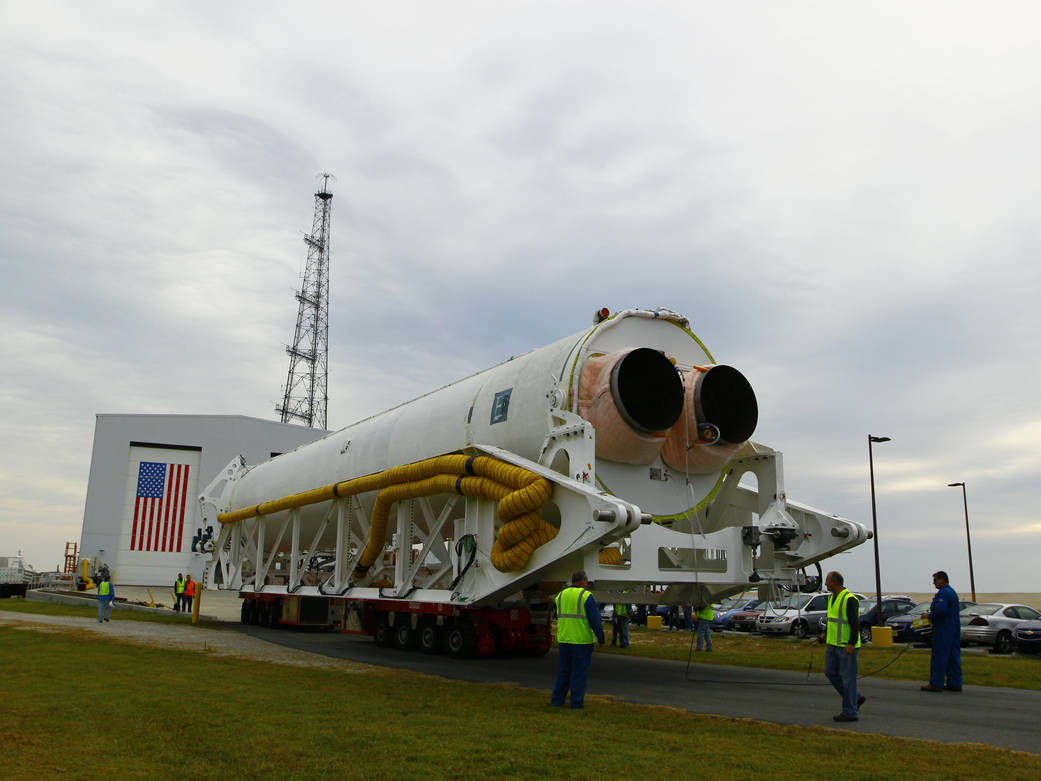 Orbital Sciences' Antares Rocket Rolls Out