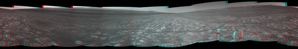 'Matijevic Hill' on Rim of Mars' Endeavour Crater, Stereo View