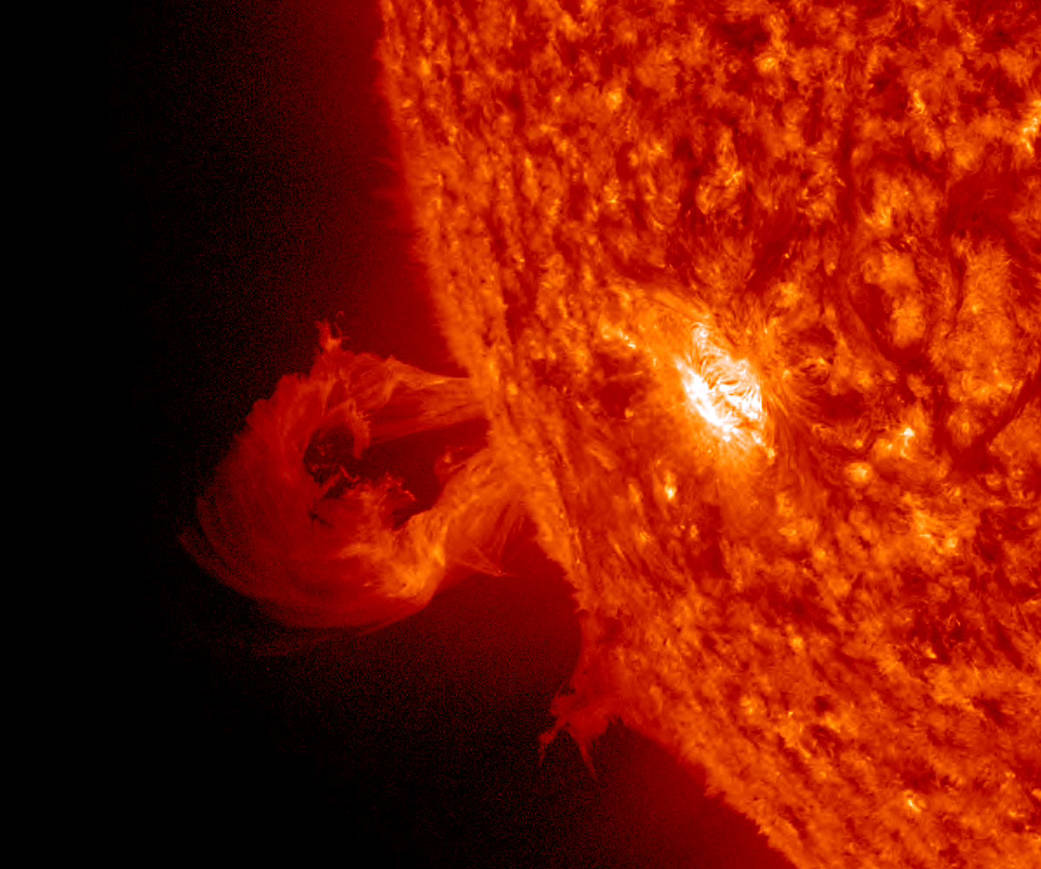 SDO captured this minor eruption on the sun on Oct 4, 2012 