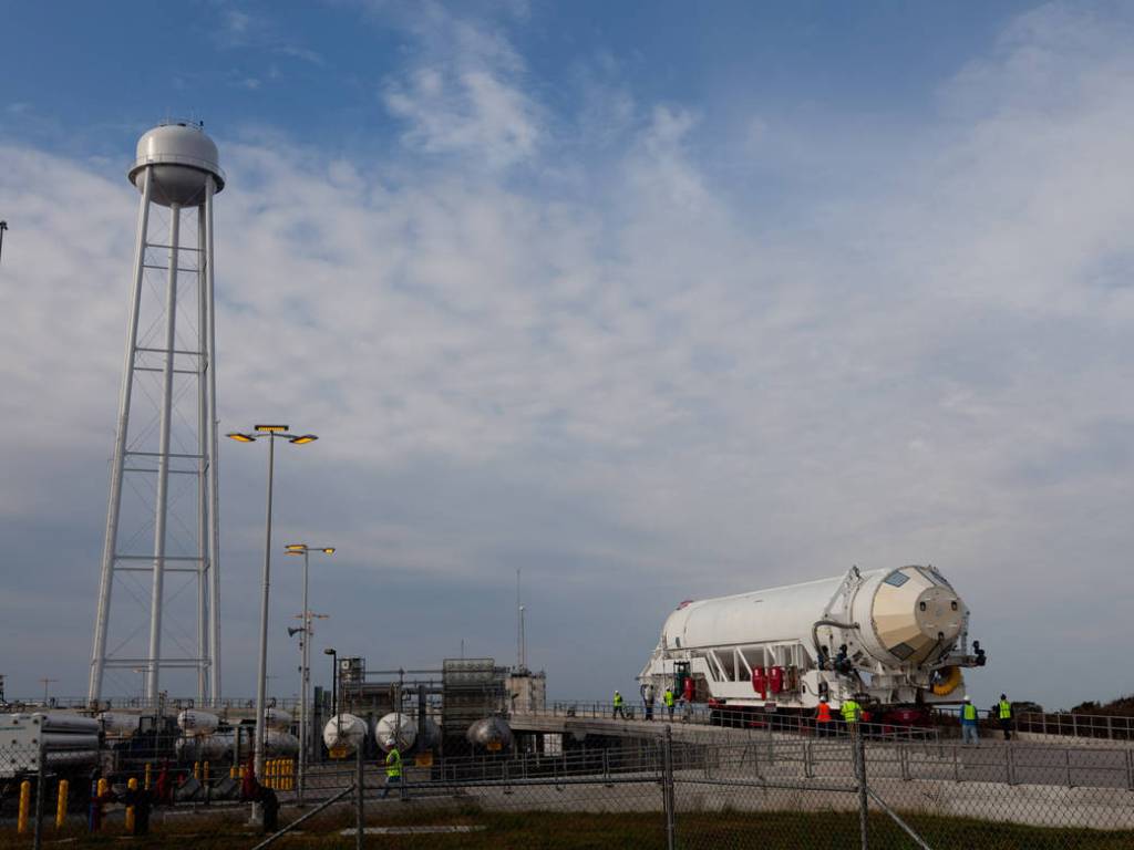 Orbital Sciences’ Antares Rocket Rolls Out