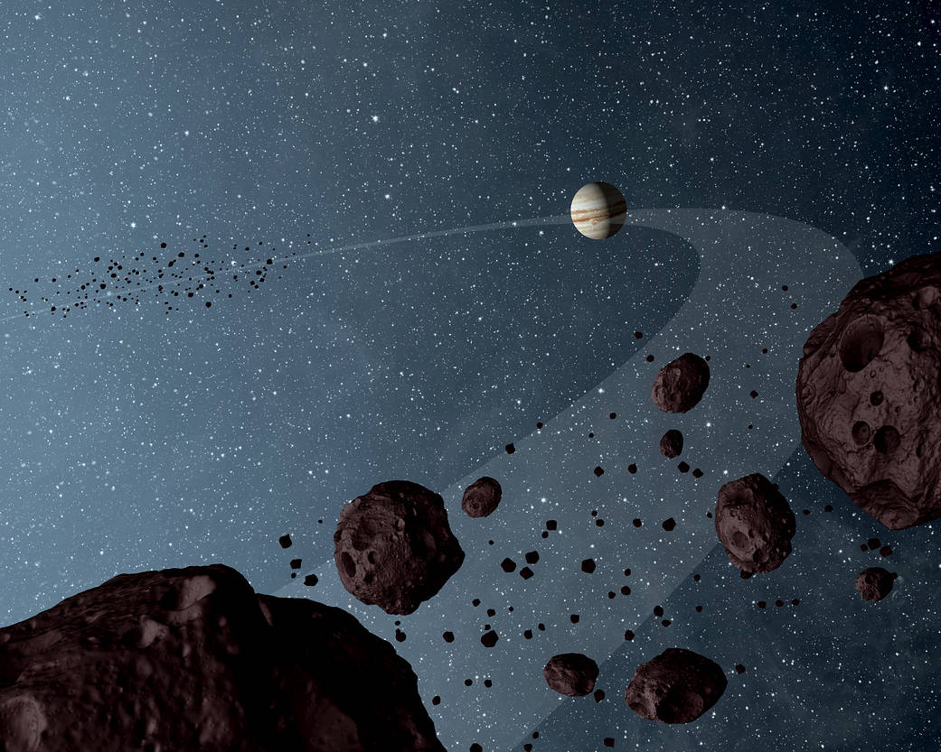 asteroids in space