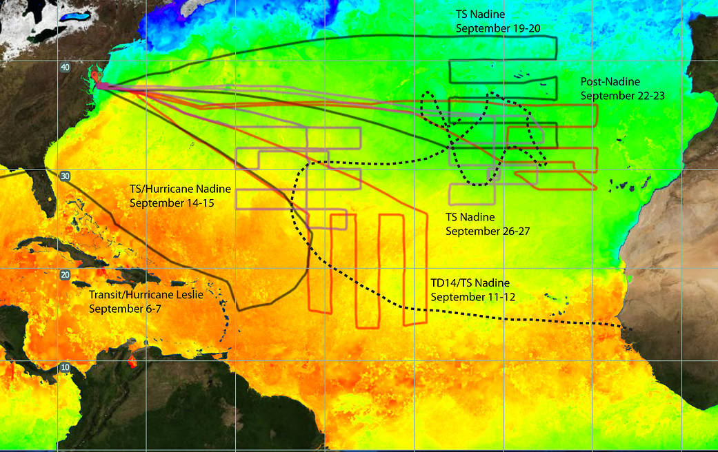 NASA's HS3 Mission Flight Tracks
