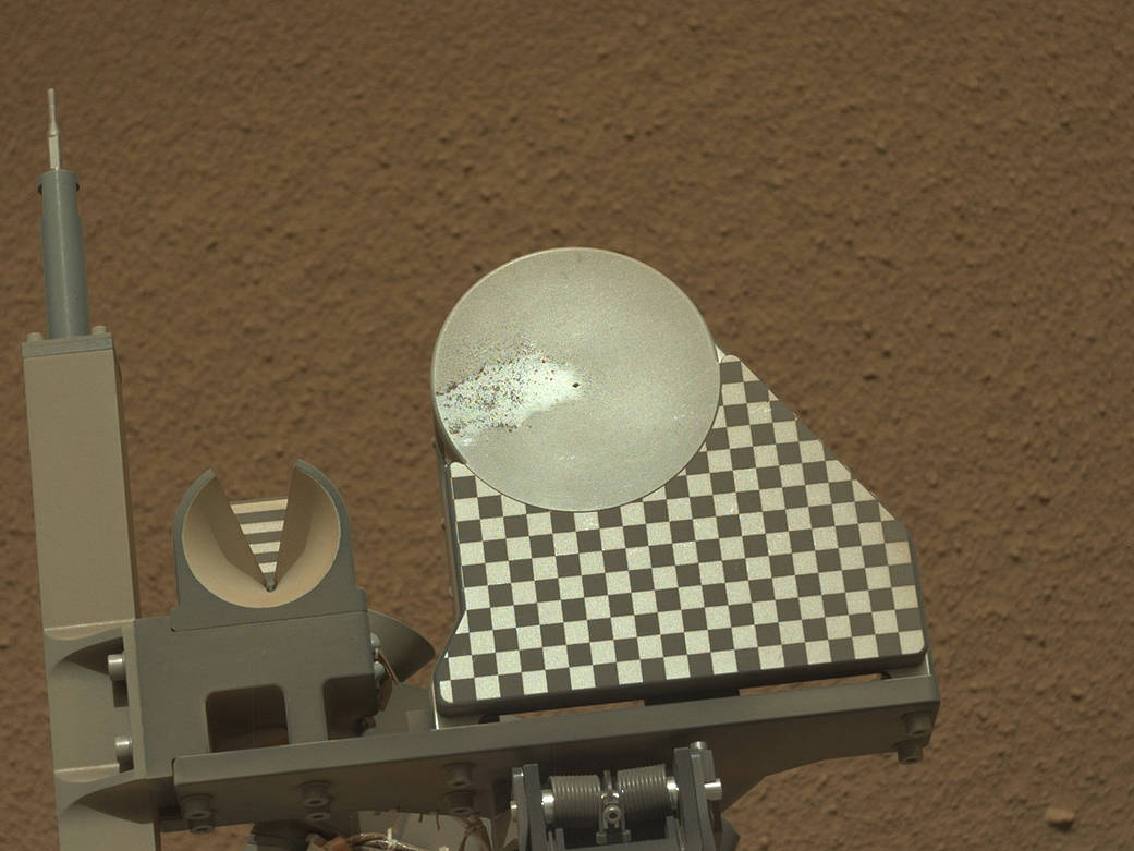 First Sample Placed on Curiosity's Observation Tray