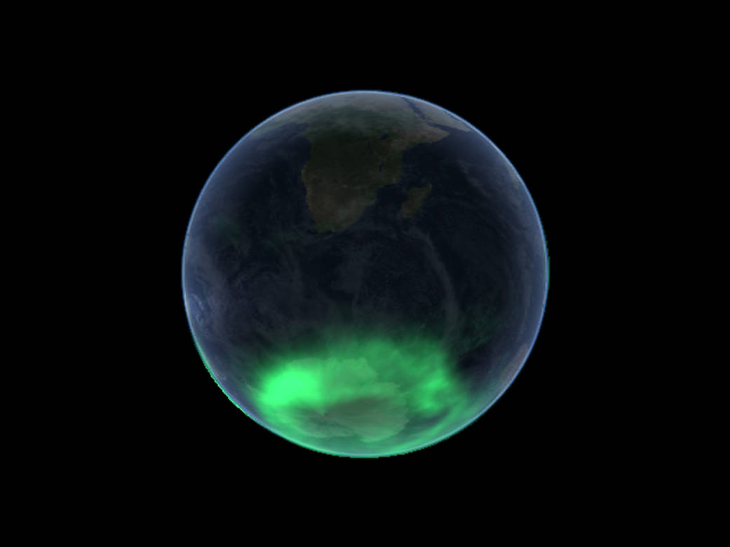 Aurora Australis as seen by NASA's IMAGE spacecraft.