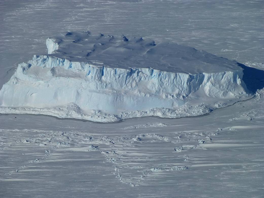 An Iceberg Trapped in Sea Ice
