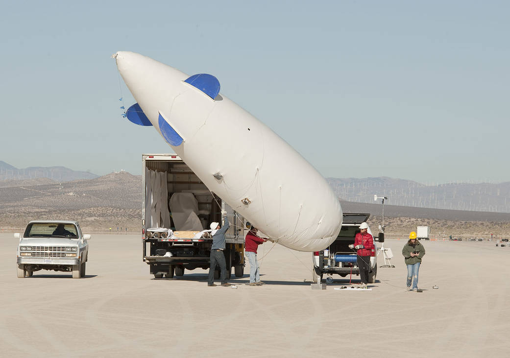 Prepping Blimp to Collect Sonic Boom Data
