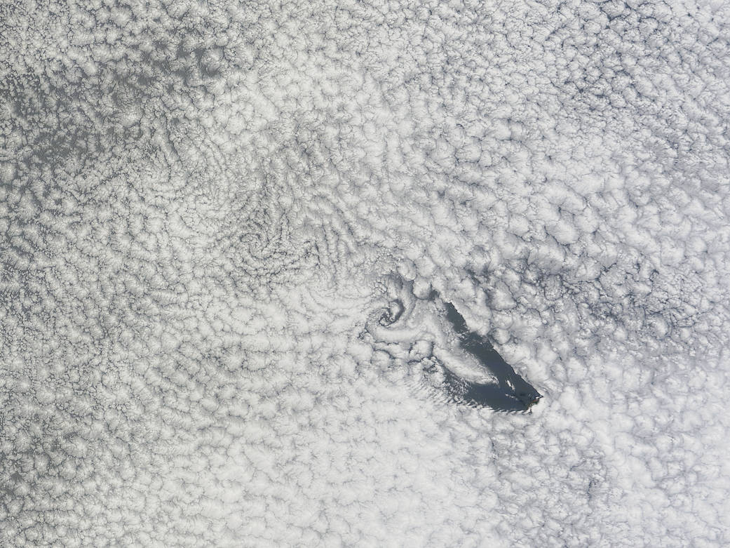 Cloud Vortices Off Saint Helena Island