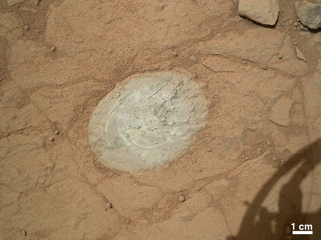 First Use of Mars Rover Curiosity's Dust Removal Tool