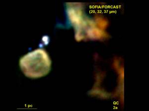 2a. Milky Way's Quintuple Star Cluster - SOFIA / FORCAST