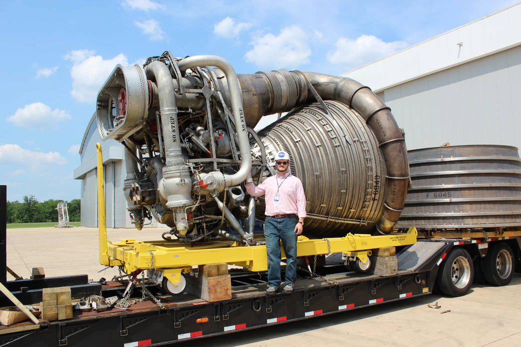 Saturn V F-1 Engine Arrives at Marshall