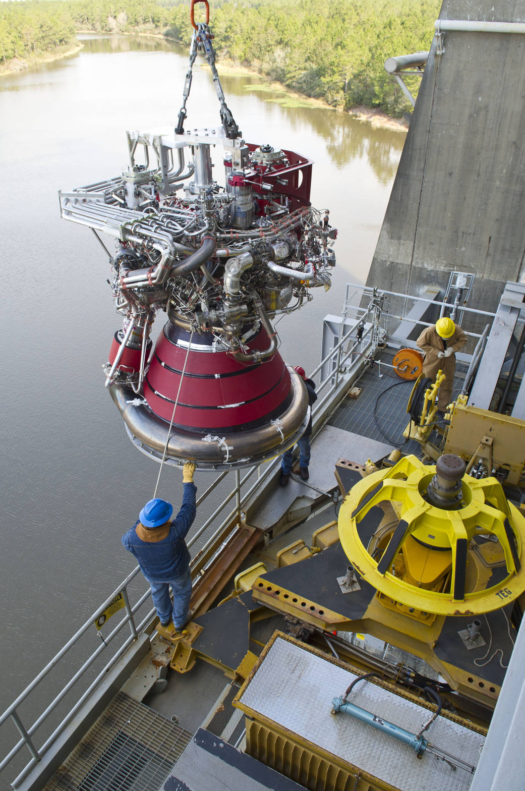 J-2X Engine in A-2 Test Stand at Stennis