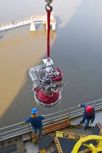 J-2X Engine 'Gets a Lift' at Stennis