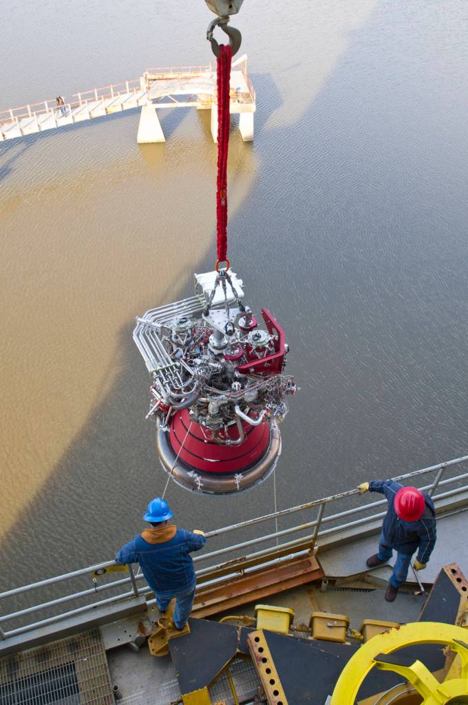 J-2X Engine ‘Gets a Lift’ at Stennis