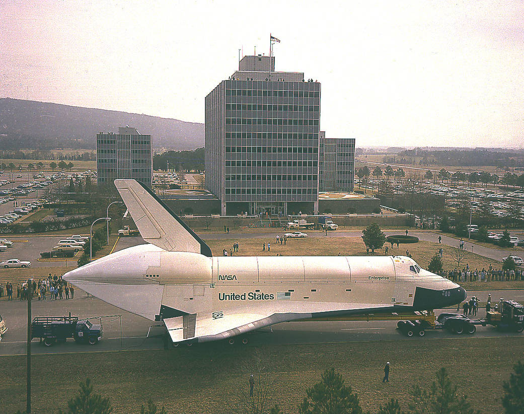 Shuttle Orbiter Enterprise Arrives at Marshall
