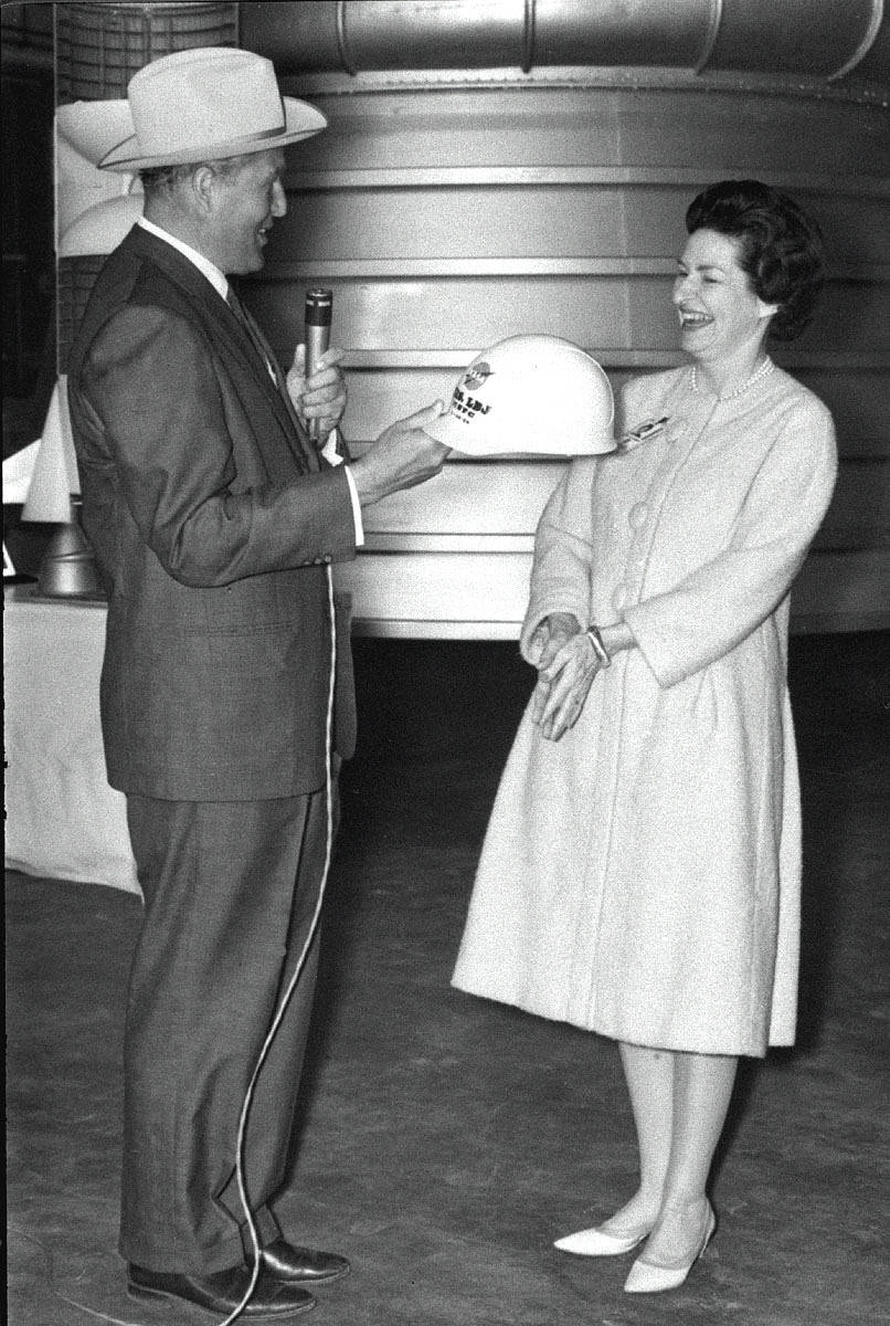 Dr. von Braun and Lady Bird Johnson