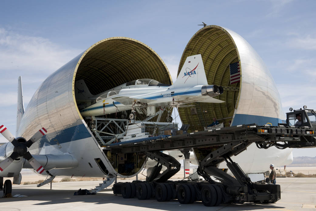 Super Guppy - T-38 Loading For Ferry Flight