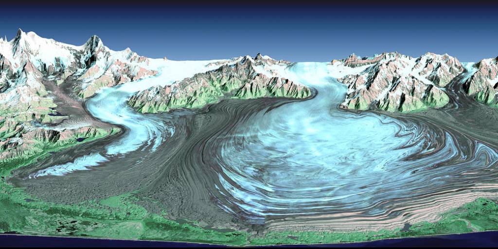 Malaspina Glacier in Southeastern Alaska