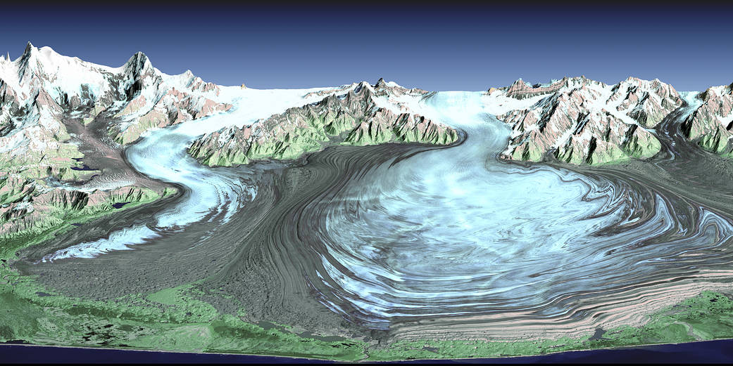 Malaspina Glacier in Southeastern Alaska