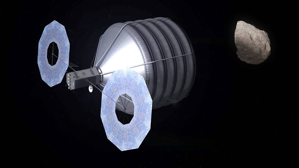 Artist's Rendering of an Asteroid Capture