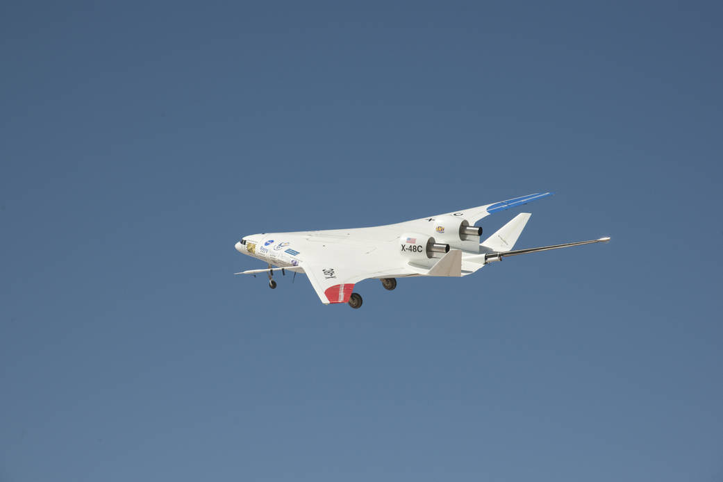 X-48C Flies Over Edwards Air Force Base