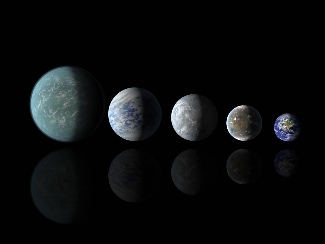Relative Sizes of Kepler Habitable Zone Planets (April 2013)