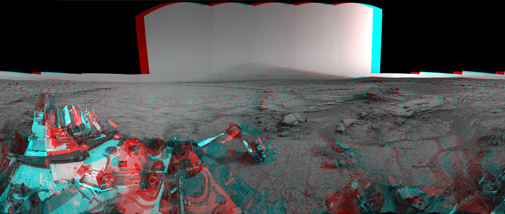 Mars Stereo View from 'John Klein' to Mount Sharp - Raw