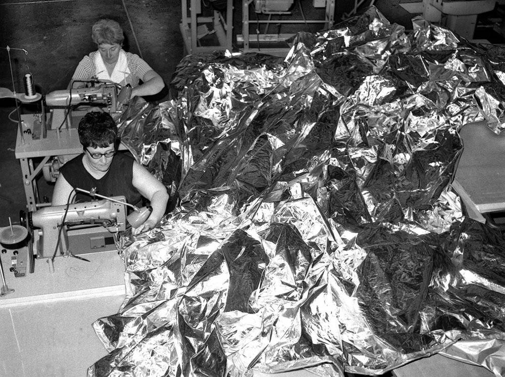 Seamstresses Stitch a Sun-Shade for Skylab