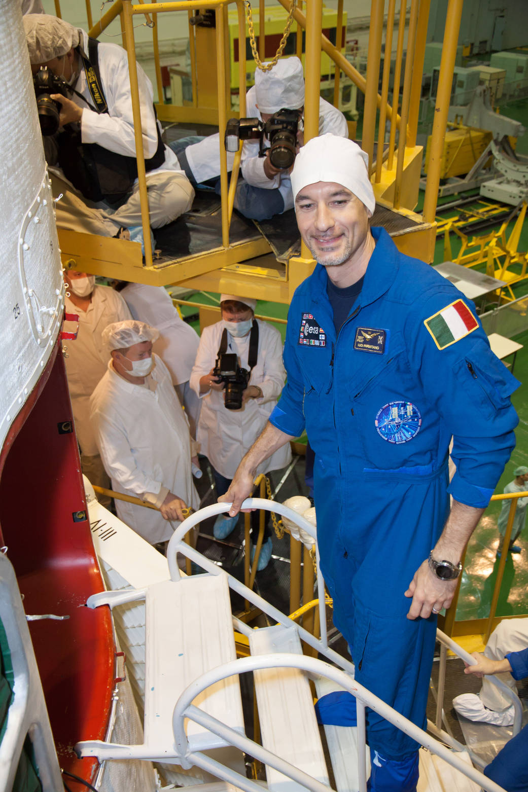 Astronaut Luca Parmitano With Soyuz
